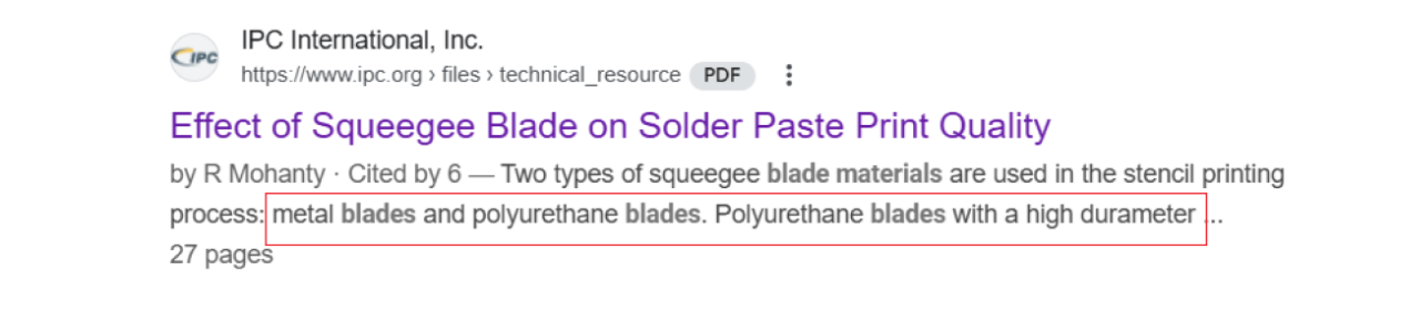 MPM printer Blade Material