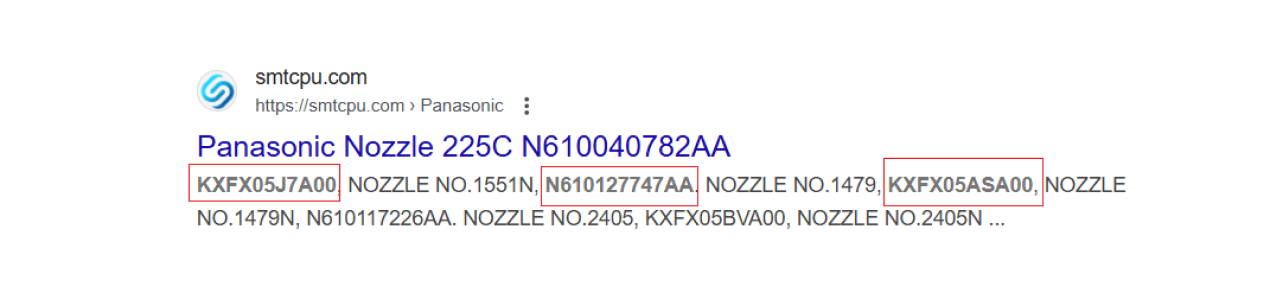 Panasonic NPM KXFX05J7A00