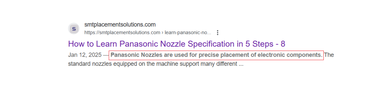 Panasonic Nozzle 120N