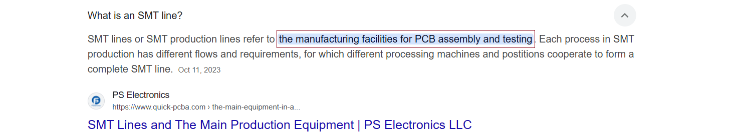 Panasonic SMT line.